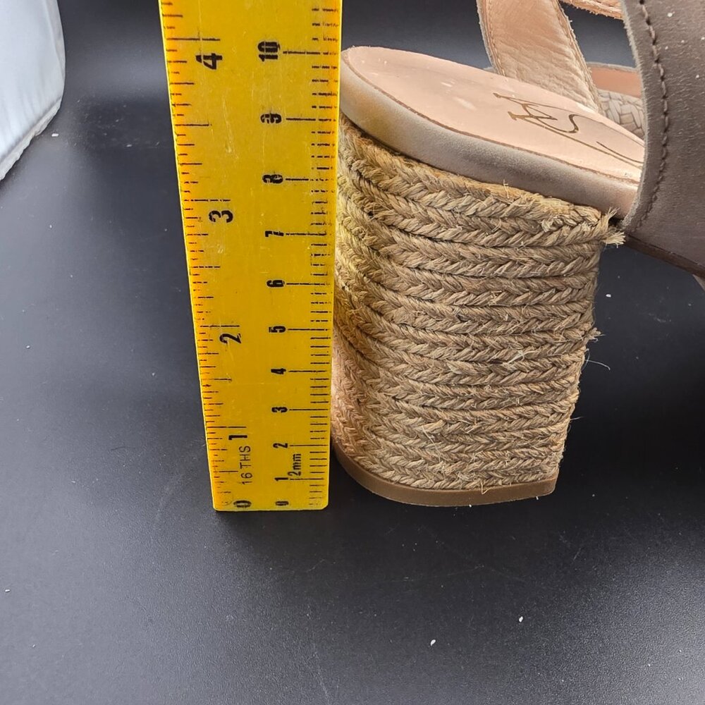 Marroqui Sanchez Beige Woven Open-Toe Heel Sandals Ankle Strap Made in Spain - Picture 11 of 11